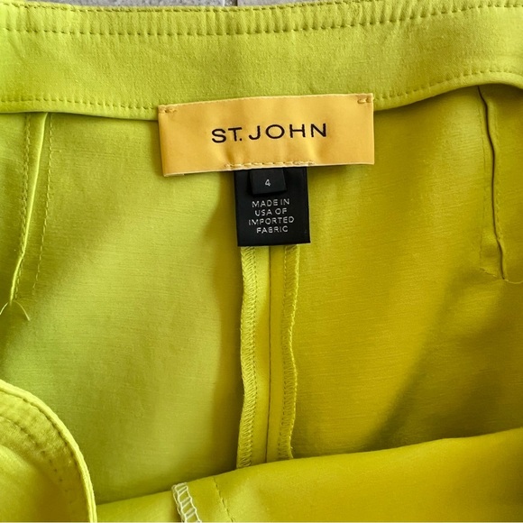 St John Yellow Pull-up Ankle Pants Trousers Size 4 - Picture 6 of 9